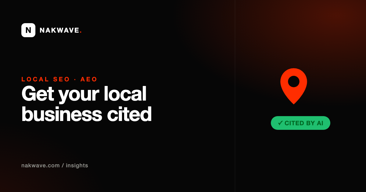 Local AI search: a pin with a Cited-by-AI badge.